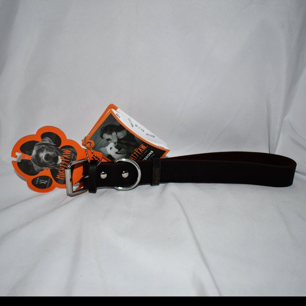 Mighty Paw Leather Dog Collar in Brown Size: XL NWT